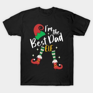 Funny I'm The Best Dad Elf Christmas Xmas Matching Family T-Shirt